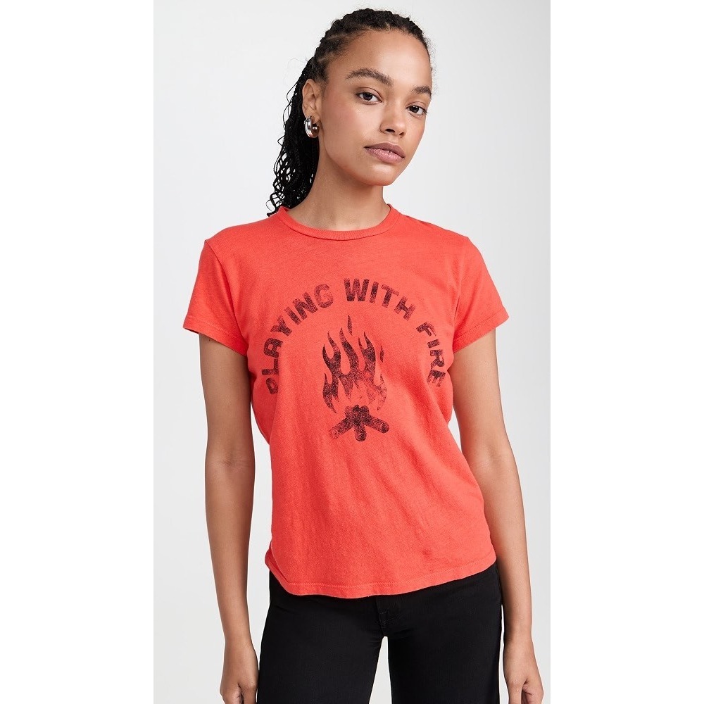MOTHER The Boxy Goodie Goodie Playing With Fire Graphic Tee XS